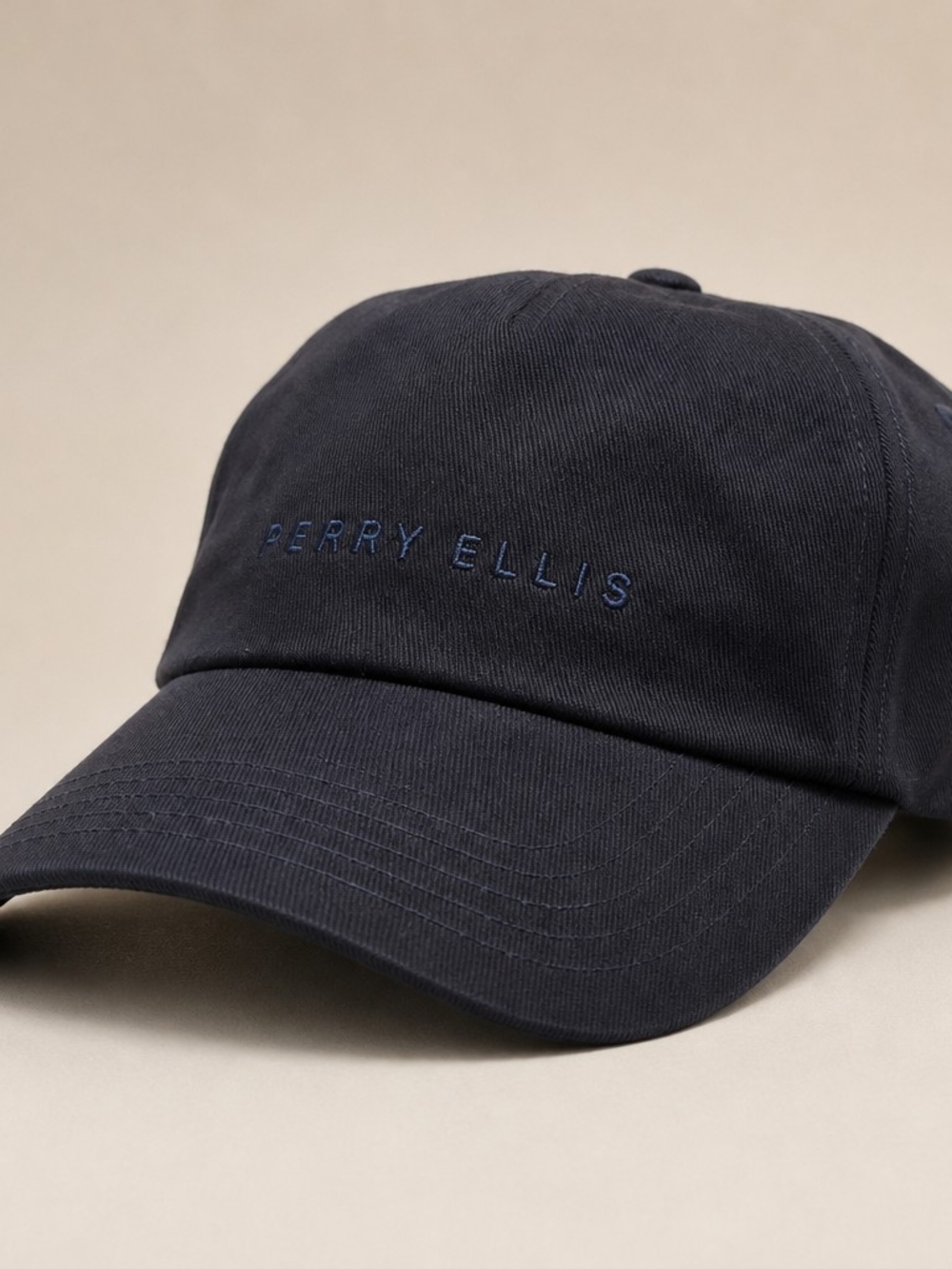 Perry Ellis Dark Navy Cotton Logo Cap